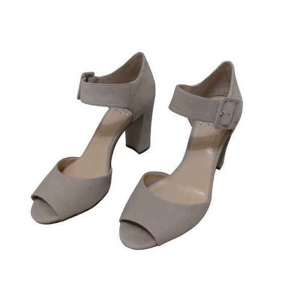 Vince Camuto |  Shelbin 3 Tan Suede Ankle Strap Sandal Size Block Heel | Size10M - Picture 1 of 15